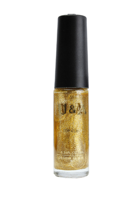 Varnish Gold Silver Glitter Nail Lacquer / Polish Nail Art Brush Pen For Draw Line
