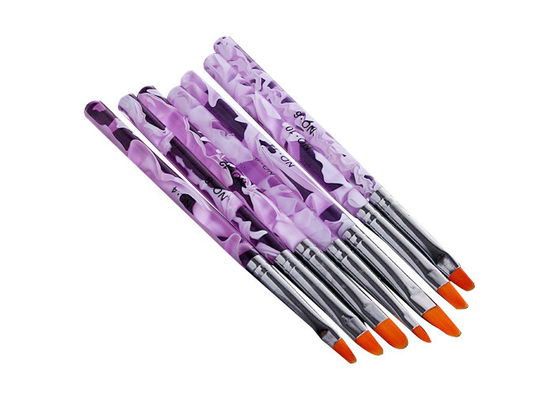 Purple Acrylic Artist Nail Art Brushes Striping Brush Nail Art For Beginners