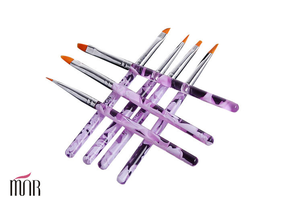 Purple Acrylic Artist Nail Art Brushes Striping Brush Nail Art For Beginners